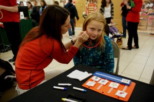 Children at the event were able to have their face painted, as well as create a holiday craft while they waited to visit Santa. Information and resources were available for parents.