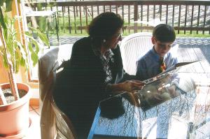 Ryan reading with Aunt Kathryn
