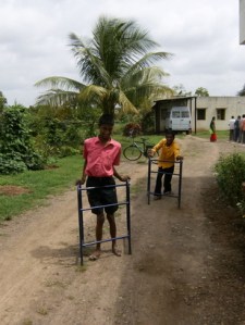 Dr. George provided walkers to two boys