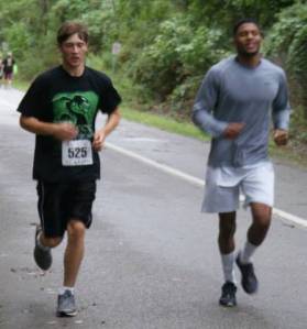 Ryan running in last week's Beast on the Bay Adaptive Course.